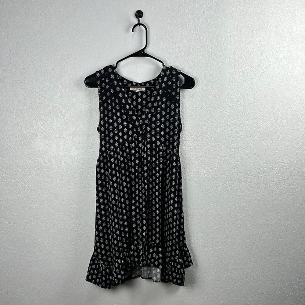 Rewind Women’s Black and White Patterned Dress Sz S Whimsigoth Gothic Sleeveless